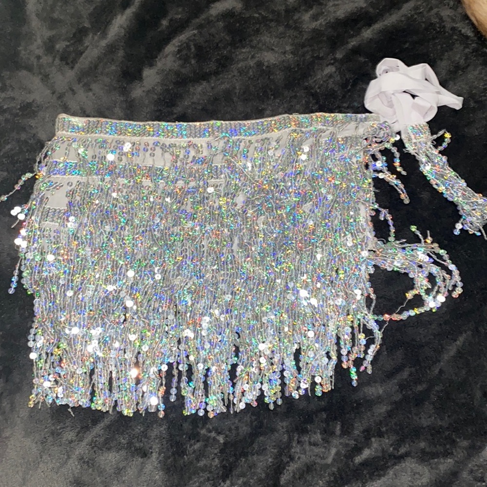 Sequin wrap skirt